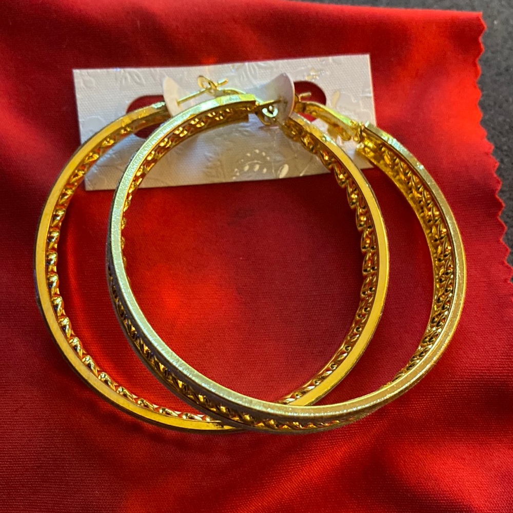 Zara Statement Gold Hoop Earrings